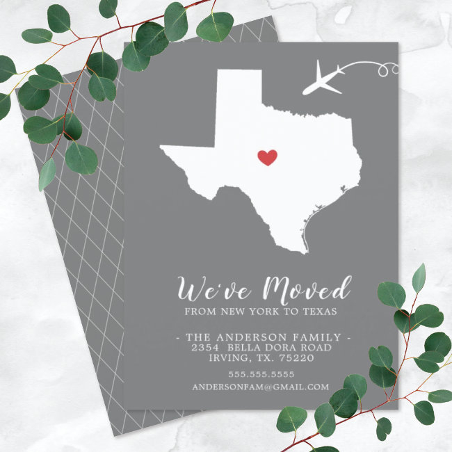Moving Announcement | State Texas