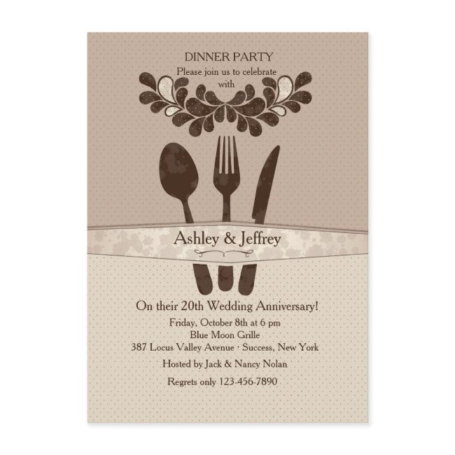 Mr. And Mrs. Utensils Dinner Party Invitation