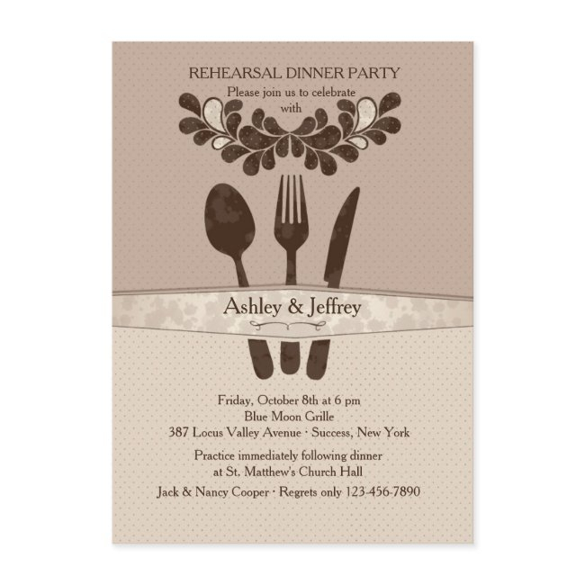 Mr. And Mrs. Utensils Dinner Party Invitation