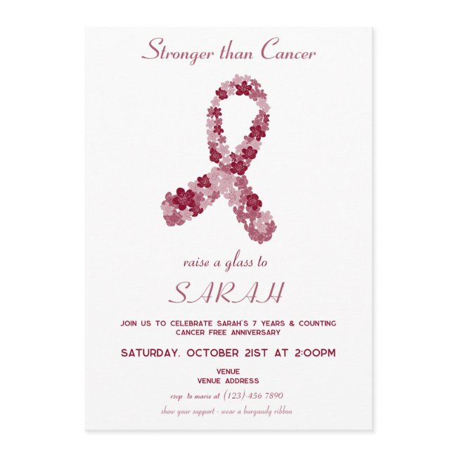 Multiple Myeloma Cancer Awareness Survivor Party Invitation