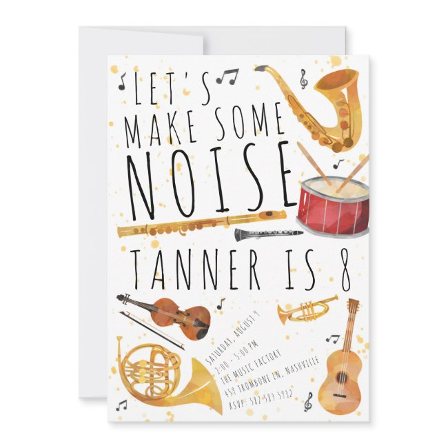 Music Birthday Party Invitation - Make Some Noise