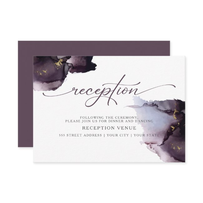 Muted Heather Purple Abstract Watercolor Invitation