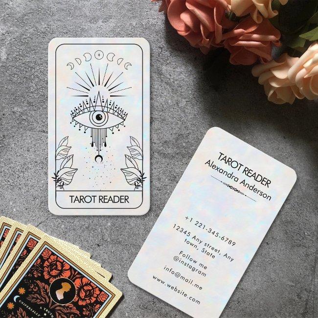 Mystical Evil Eye Celestial Tarot Holographic Business Invitations