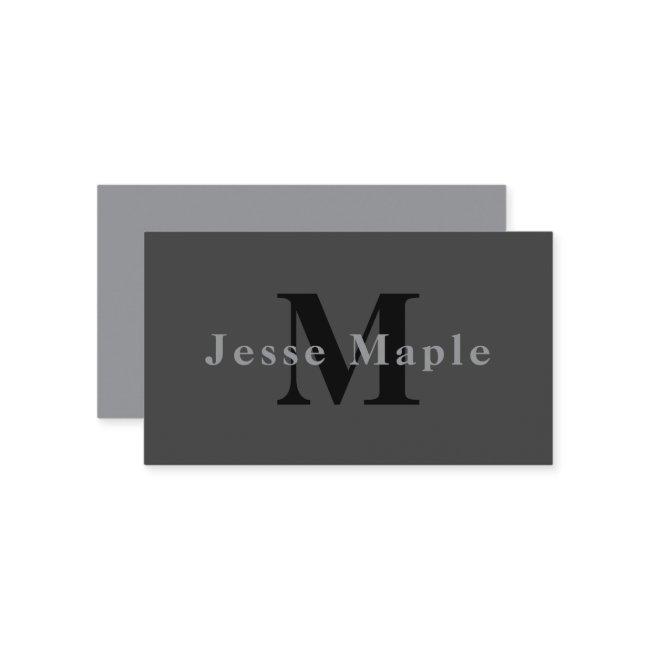 Name & Monogram | Dark Gray Enclosure Invitations