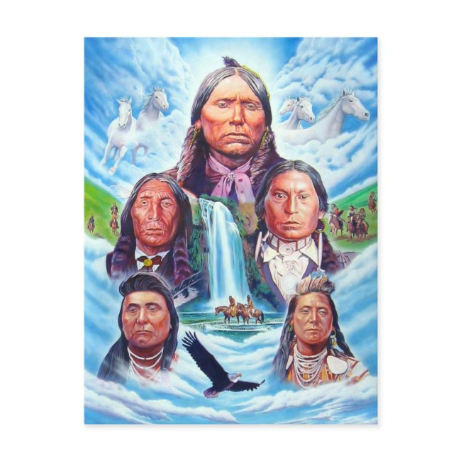 Native Americans Art Painting Artwork Postinvitations