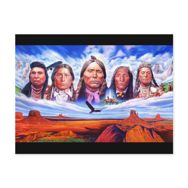 Native Americans Artwork Illustration Postinvitations