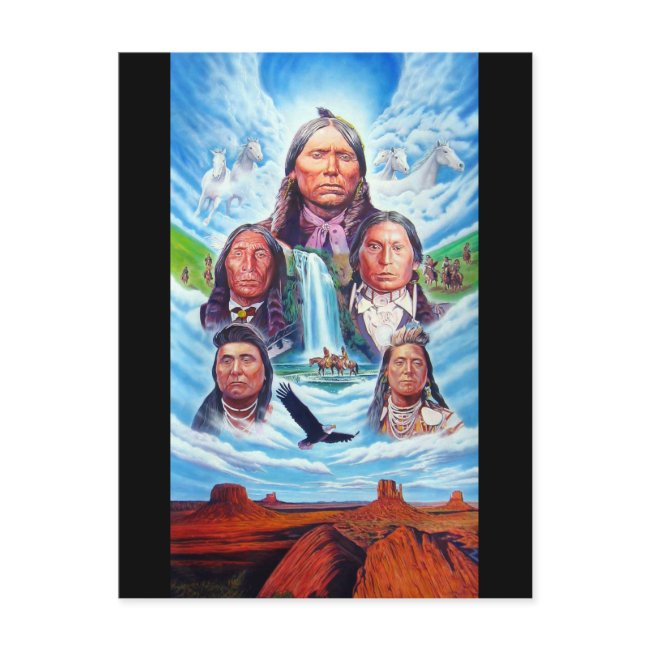 Native Americans Famous Indian Chiefs Painting Postinvitations