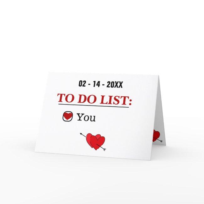 Naughty Valentine's Day, To Do List, Funny Invitations