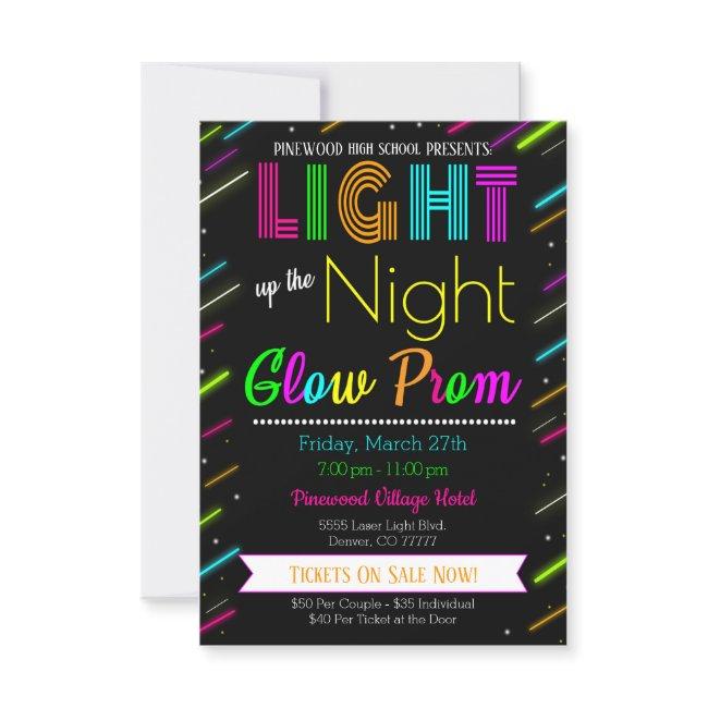 Neon Glow Prom Dance Invitation
