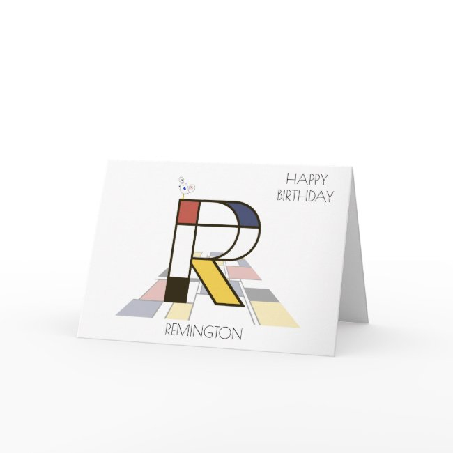 Neoplasticism Style Monogram. Letter R Invitations