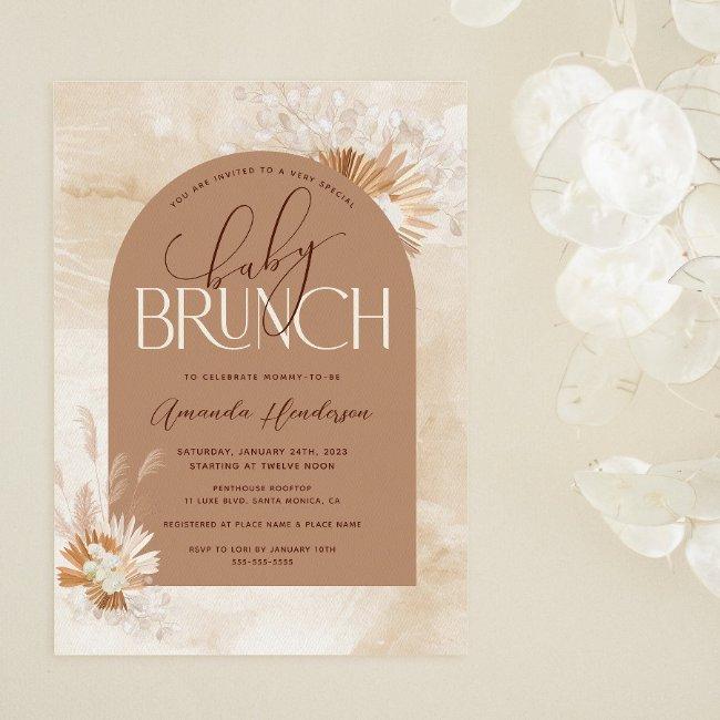 Neutral Pampas Baby Brunch Baby Shower Invitation