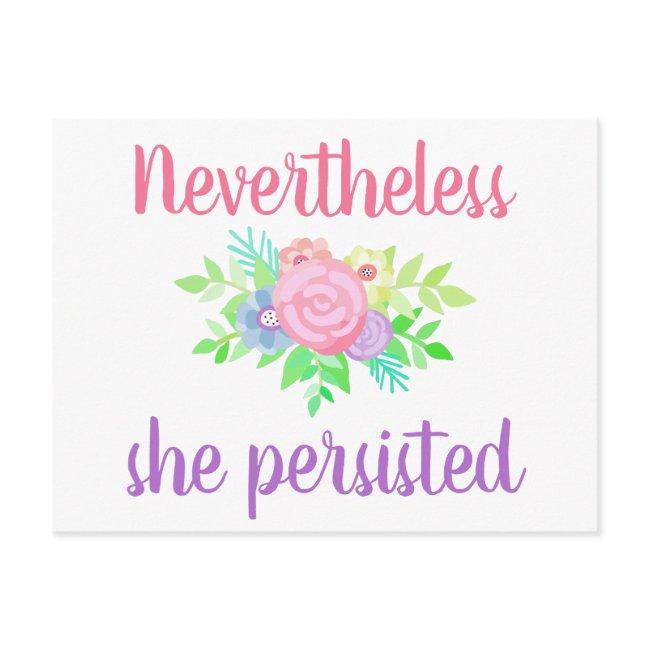 Nevertheless She Persisted Cute Floral Pink Purple Postinvitations