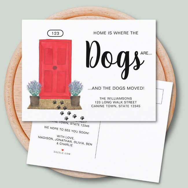 New Address Dogs Moving Announcement Postinvitations