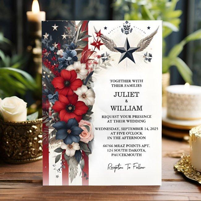 New Navy Army War Marine Tactical Military Wedding Invitation