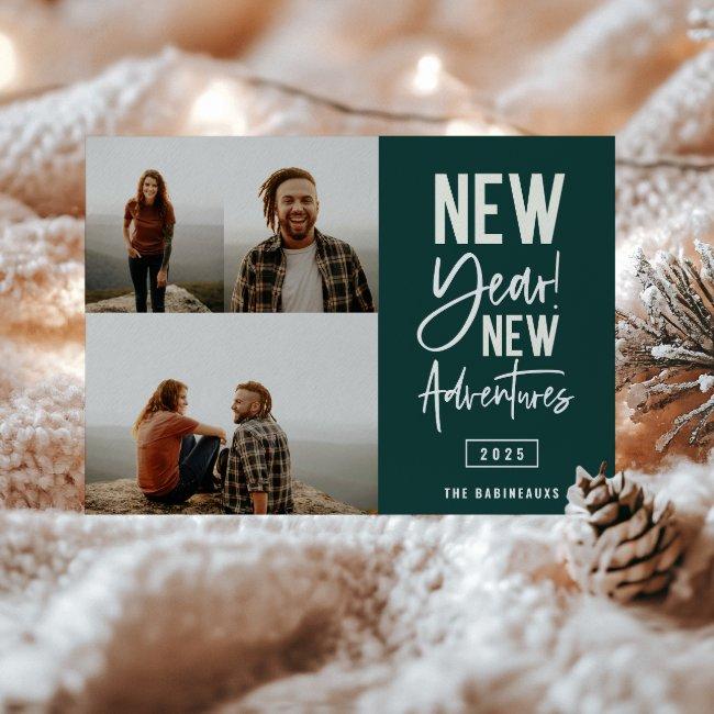 New Year New Adventures Photo Holiday Invitations