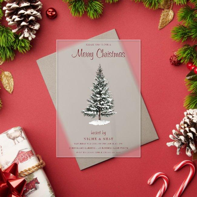 New York Christmas: Trendy Winter Modern Party Acrylic Invitations