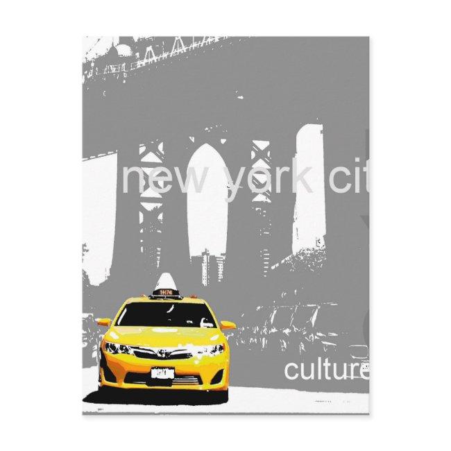 New York City Brooklyn Bridge Nyc Yellow Taxi Postinvitations