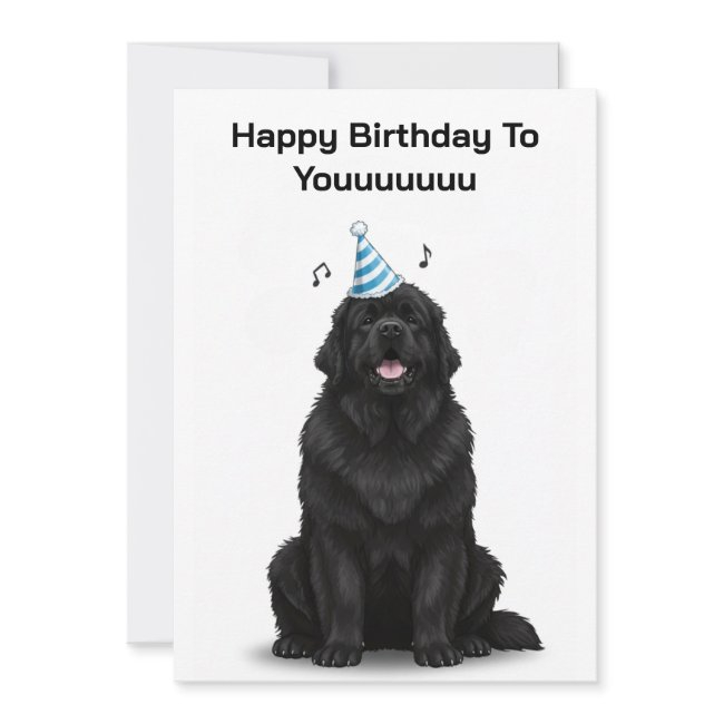 Newfoundland Dog Happy Birthday To Youuuuu Invitations