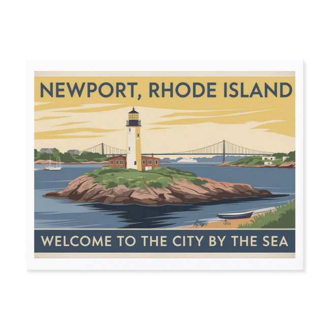 Newport, Rhode Island Lighthouse Painting Postinvitations