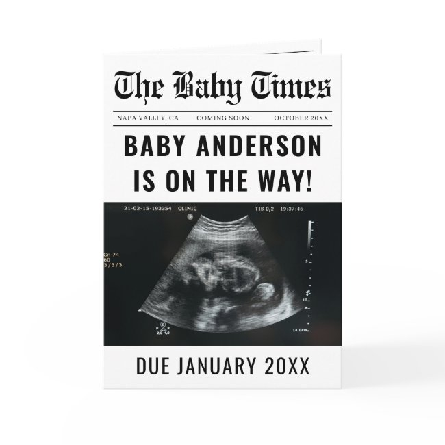 Newspaper Baby Expecting Pregnancy Announcement