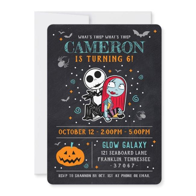 Nightmare Before Christmas Chalkboard Birthday Invitation