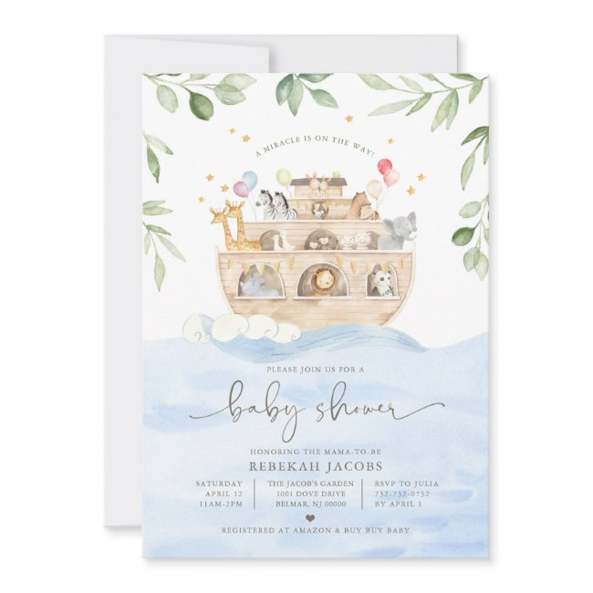 Noah's Ark Baby Shower Invitation