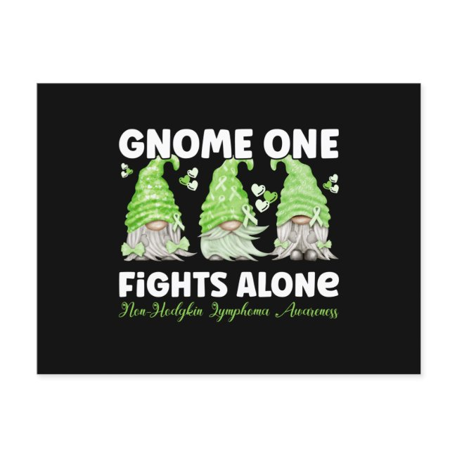 Non Hodgkin Lymphoma Cancer Lime Ribbon Gnome Postinvitations