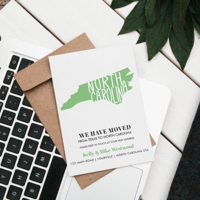 North Carolina We've Moved New Address New Home Postinvitations