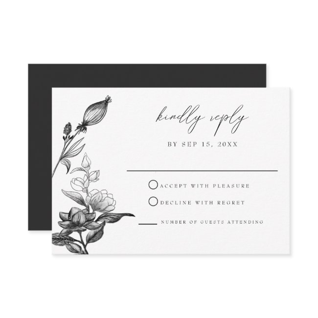 Nova Elegant Gothic Halloween Floral Rsvp Invitations