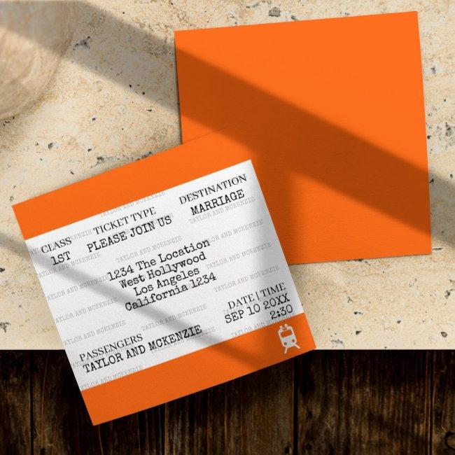 Novelty Personalized British Train Wedding Invitation