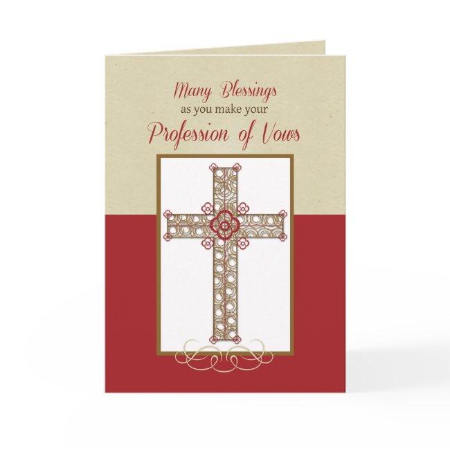 Nun Profession Of Vows Congratulations Ornate Cros Invitations