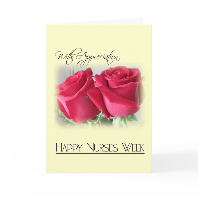 Nurses Week Appreciation-two Roses Thank You Invitations