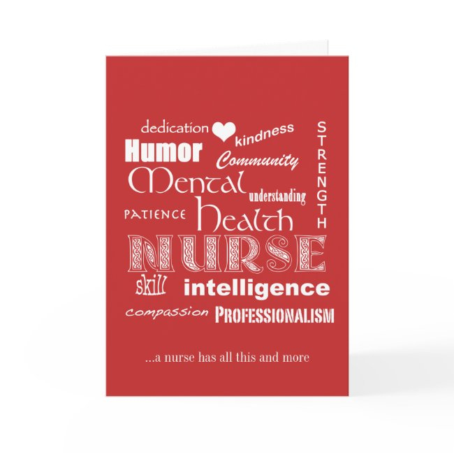 Nurses Week-mental Health Nurse Attributes-red Thank You Invitations