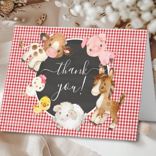 Oh Baby Farm Animals Baby Shower Thank You