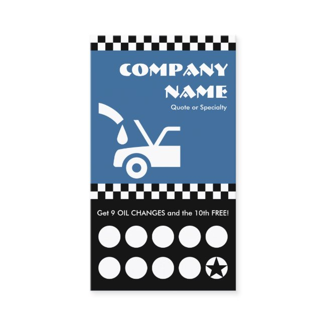 Oil Change Checkers Punchinvitations Loyalty Invitations
