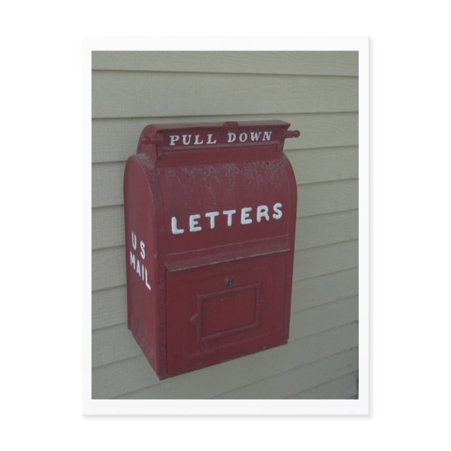 Old Fashioned Red Outgoing U. S. Mail Mailbox Postinvitations