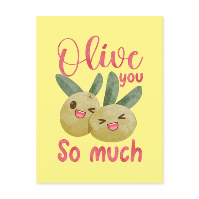 Olive You So Much Funny Food Pun Postinvitations