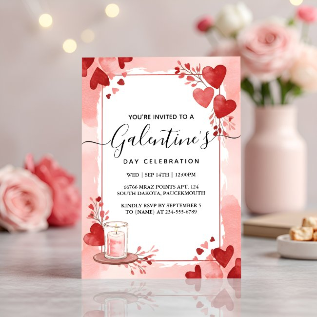 On Love Cute Wife Teen Girl Galentines Day Holiday Invitation