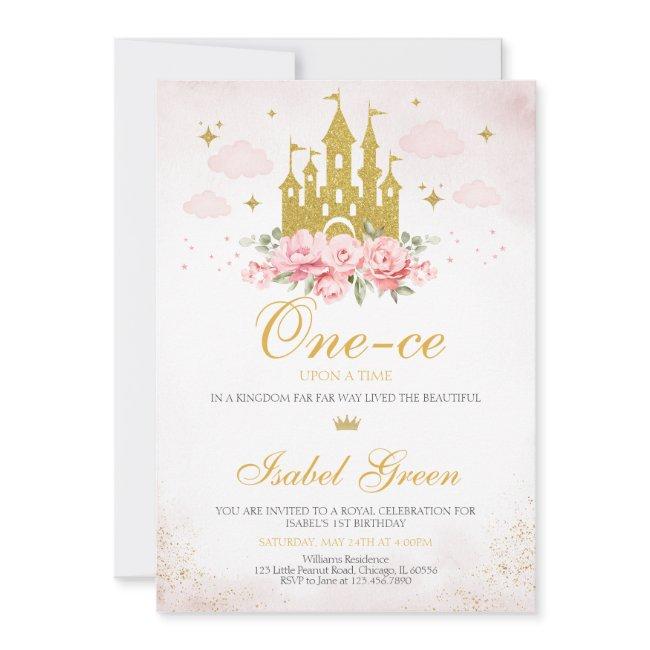 Once Upon A Time Princess 1st Birthday Invitation