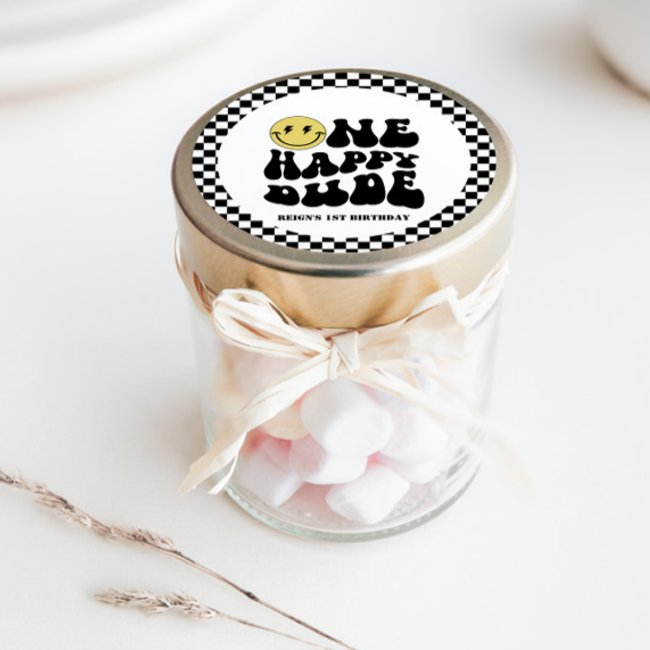 One Happy Dude | Boys Rad Kids 1st Birthday Classic Round Sticker