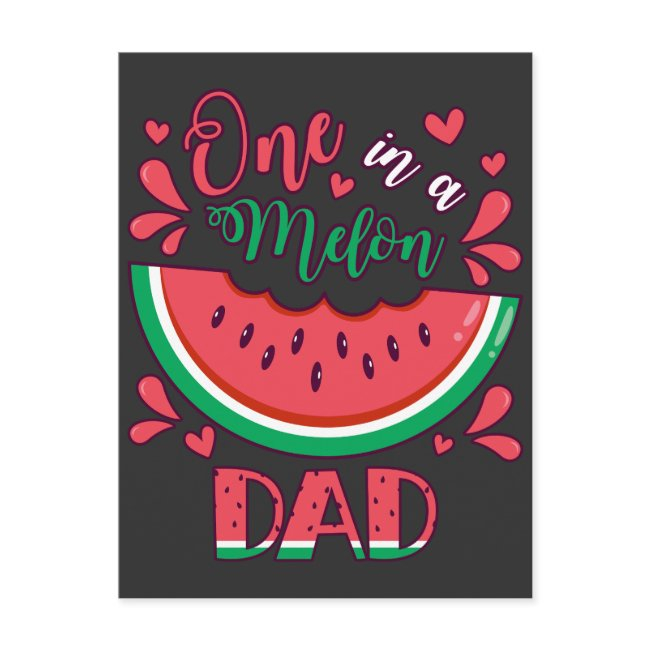 One In A Melon Dad B-day Party Postinvitations