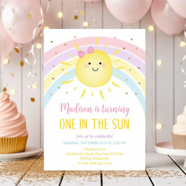 One In The Sun Sunshine Birthday Invitation