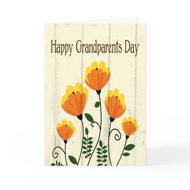 Orange And Yellow Flowers For Grandparents Day Invitations