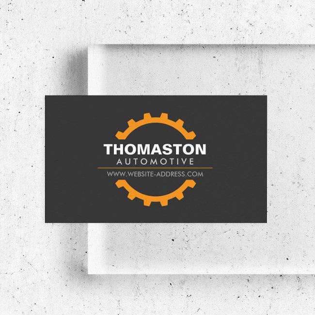 Orange Automotive Gear Auto Repair, Mechanic Business Invitations