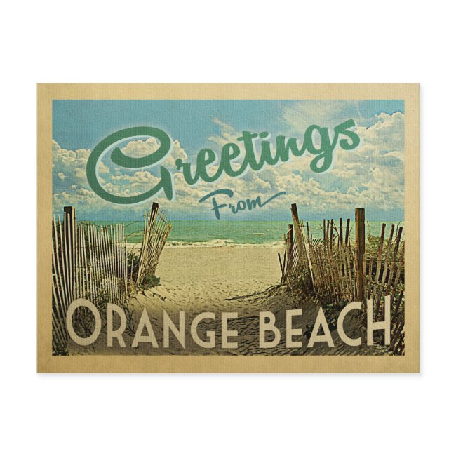 Orange Beach Vintage Travel Postinvitations