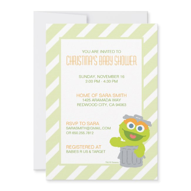 Oscar The Grouch Baby Shower Invite