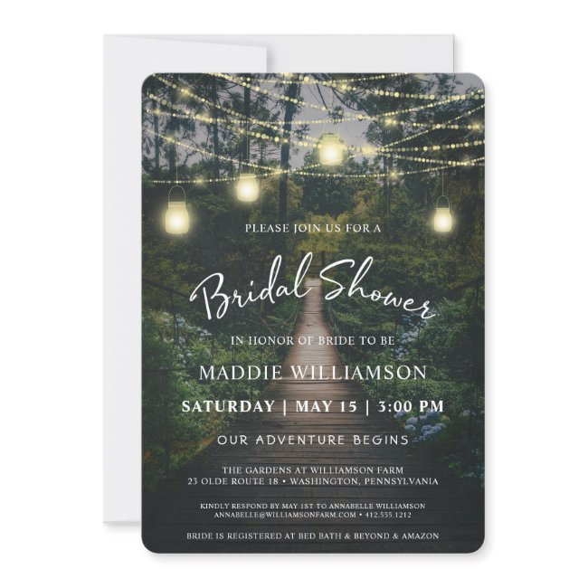 Our Adventure Begins | Rustic Forest Bridal Shower Invitation