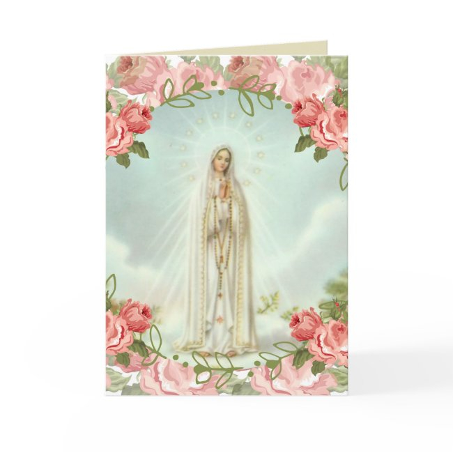 Our Lady Of Fatima Pink Roses Invitations