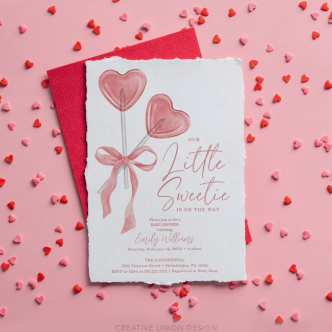 Our Little Sweetie Valentine Baby Shower Invite