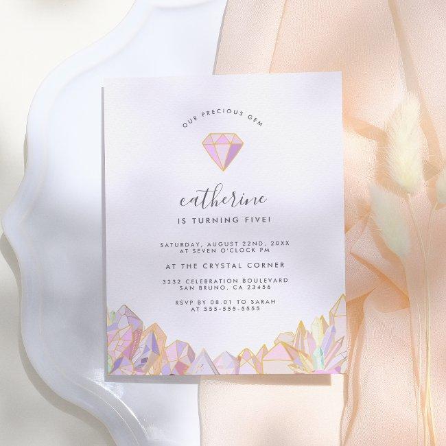 Our Precious Gem Girly Birthday Party Invitation Postinvitations